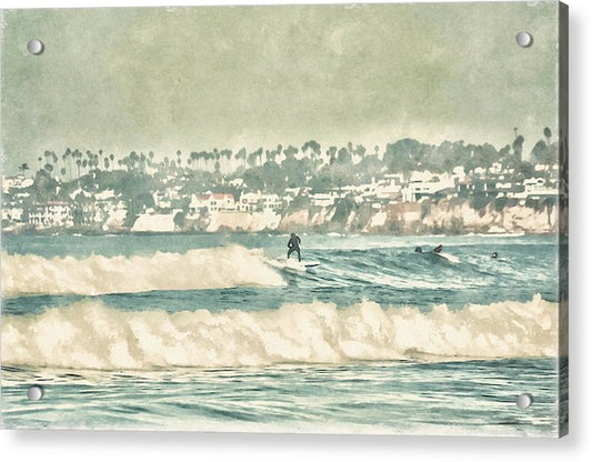 Surfing the Waves Mission Beach  - Classic Acrylic Print