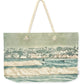 surfing the waves at mission beach ca weekender tote bag natural rope handles by jacqueline mb designs 