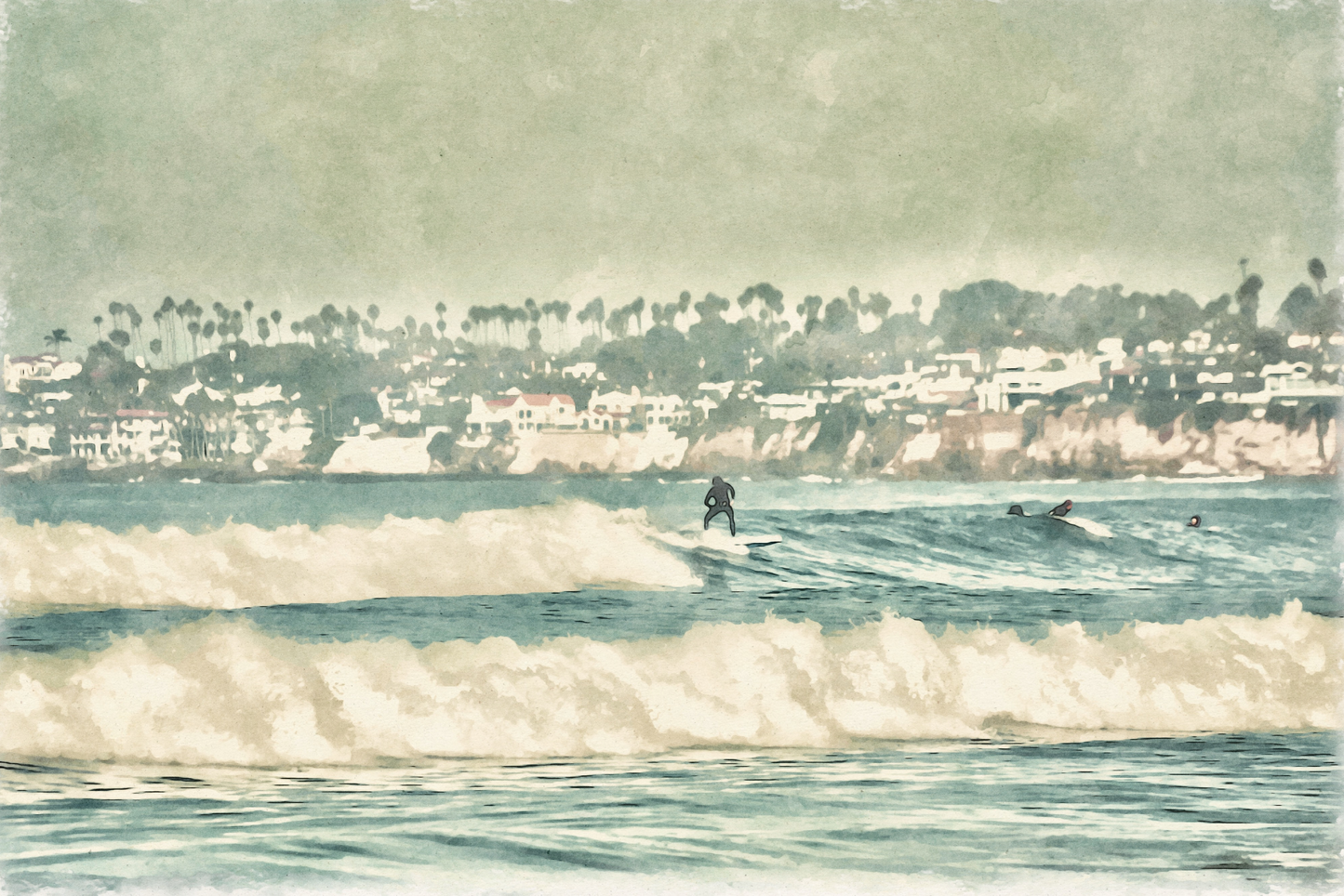 surfing the waves print by Jacqueline MB Designs