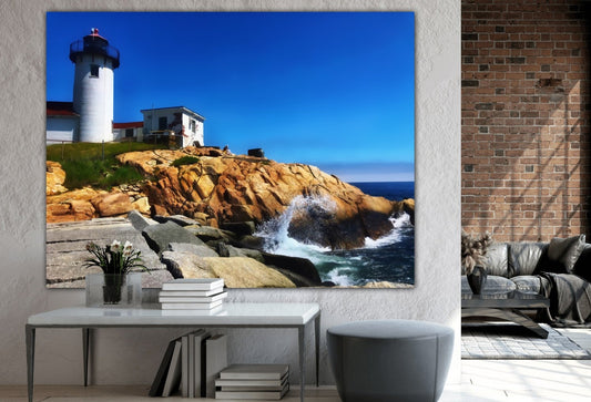 Waves Crashing on Eastern Point Lighthouse - Classic Acrylic Print