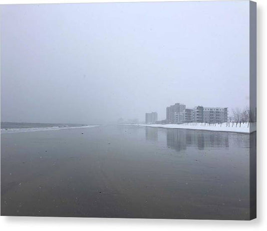 Winter Walk on Beach 2019 - Canvas Print