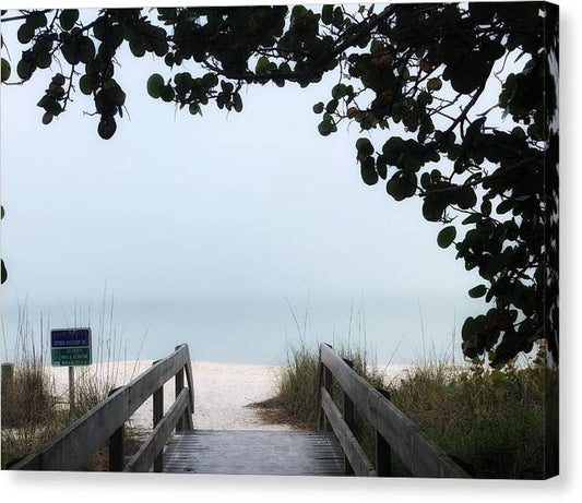 Wooden Pathway to Beach - Classic Canvas Print