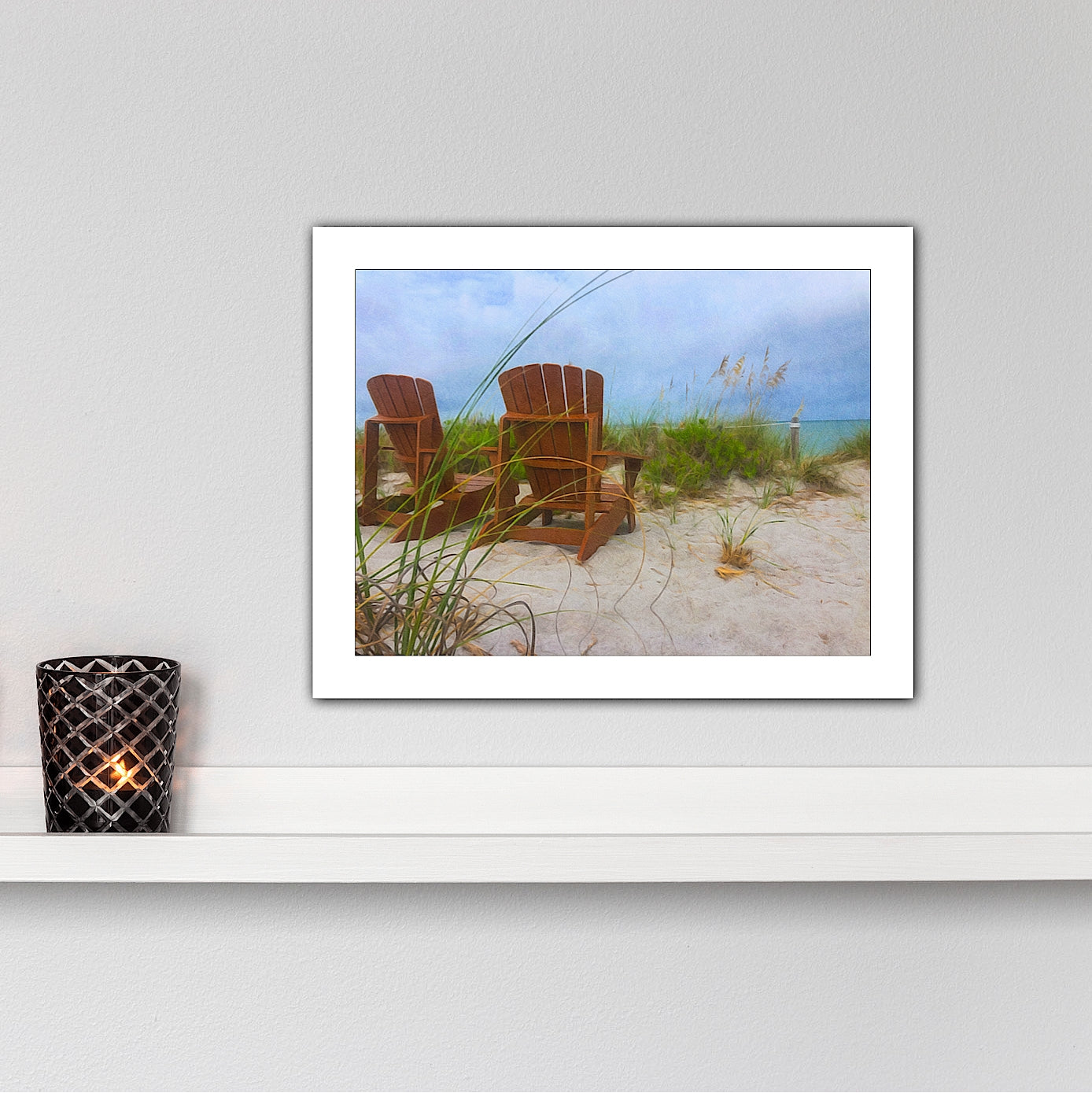 Adirondack Chairs with an Ocean View  - Art Print