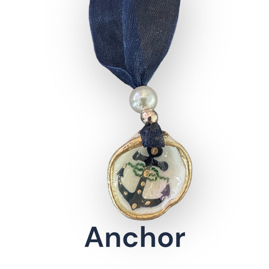 Anchor Seashell Ornament