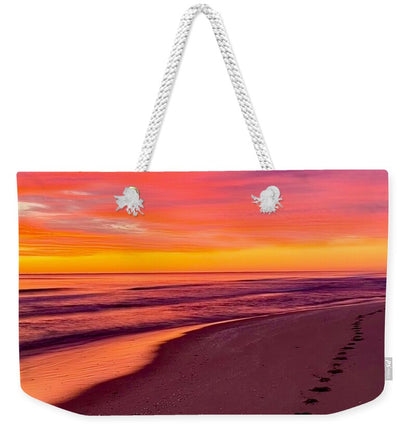 Footprints to sunrise  - Weekender Tote Bag