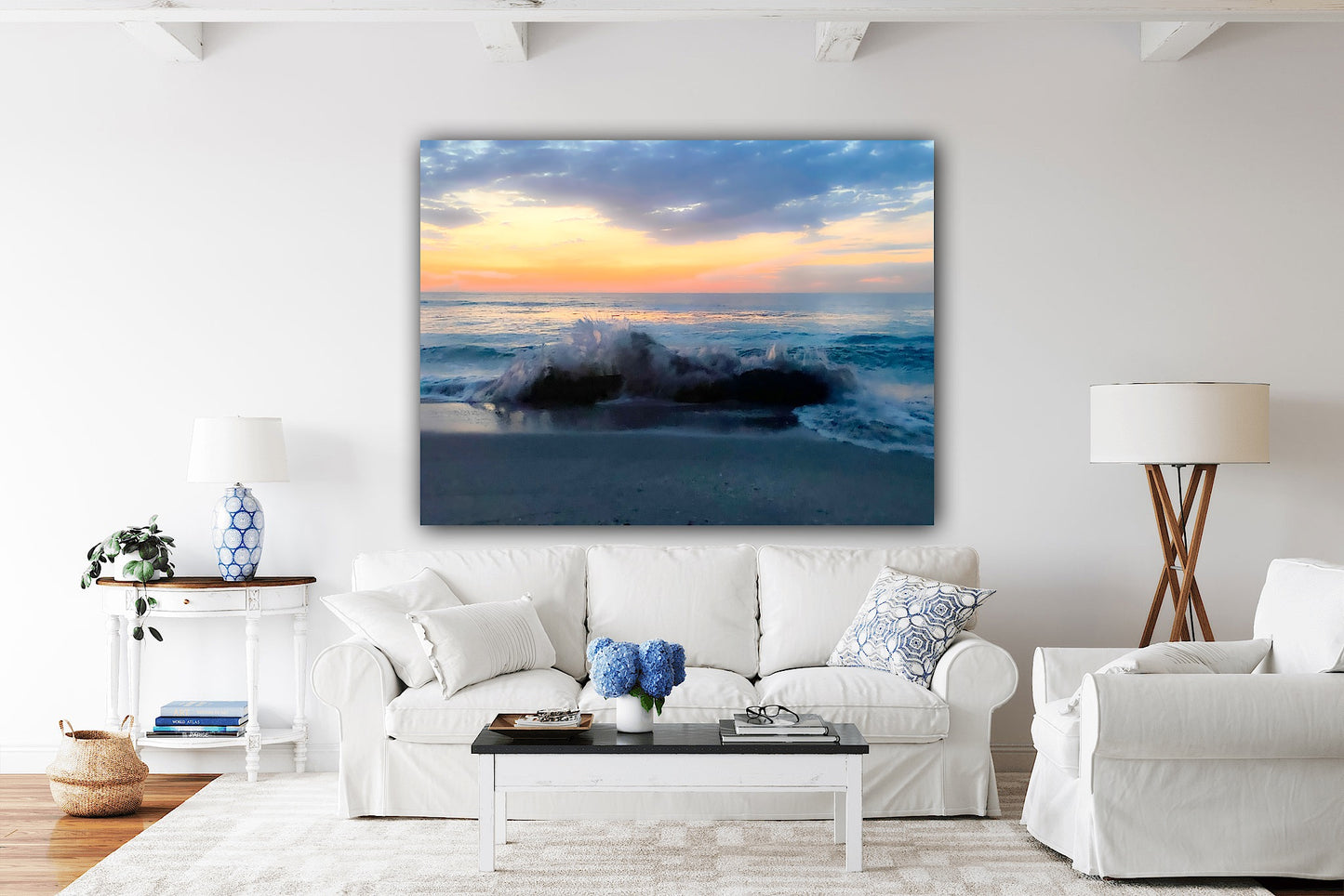 splash of sunrise canvas print family room decor