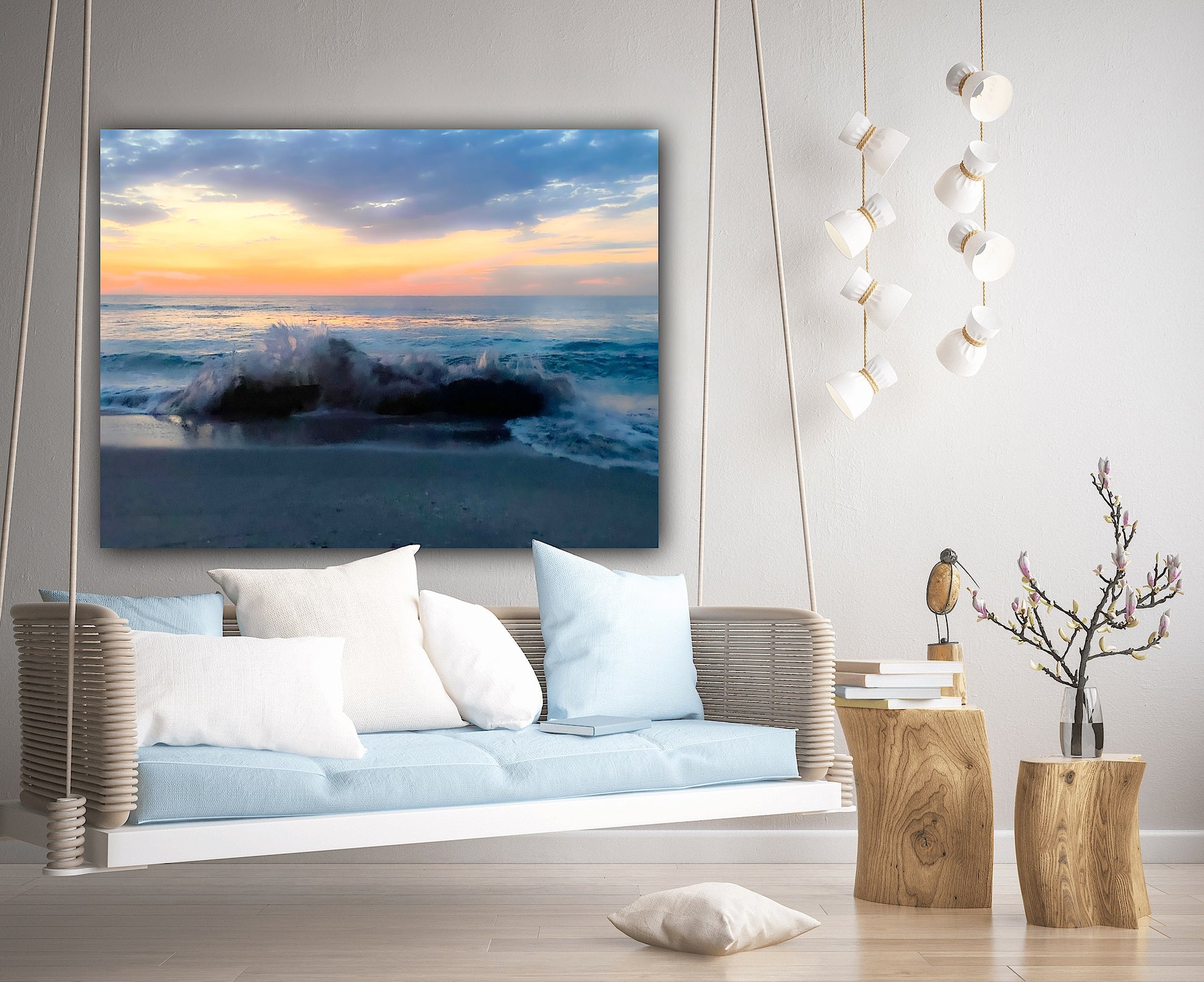 splash of sunrise canvas print home decor by Jacqueline mb designs 