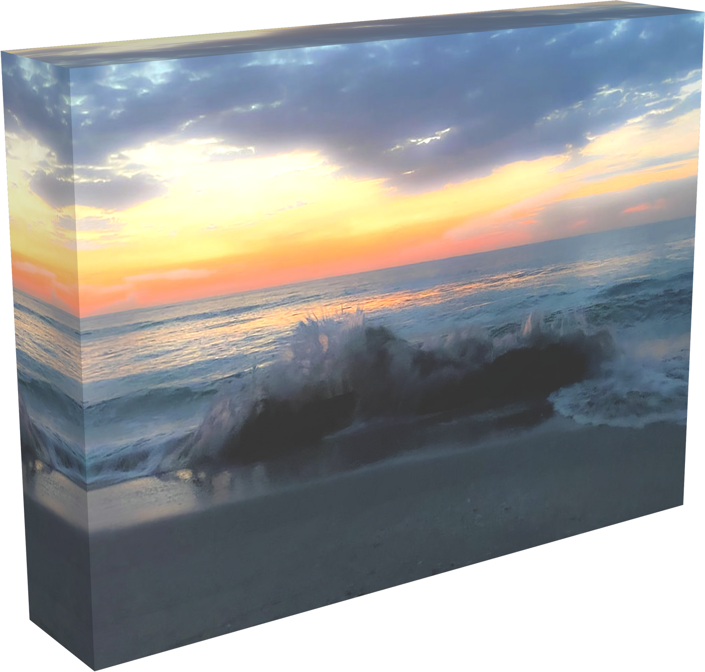 splash of sunrise canvas print L side by Jacqueline mb designs 