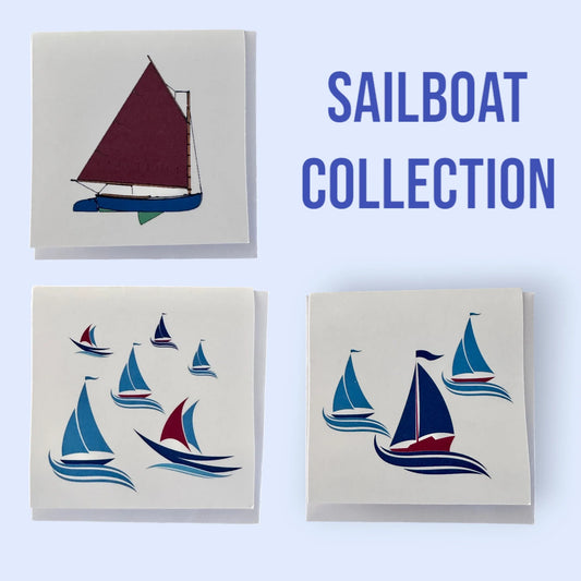 greeting cards 3x3" sailboat collection by jacqueline mb designs 