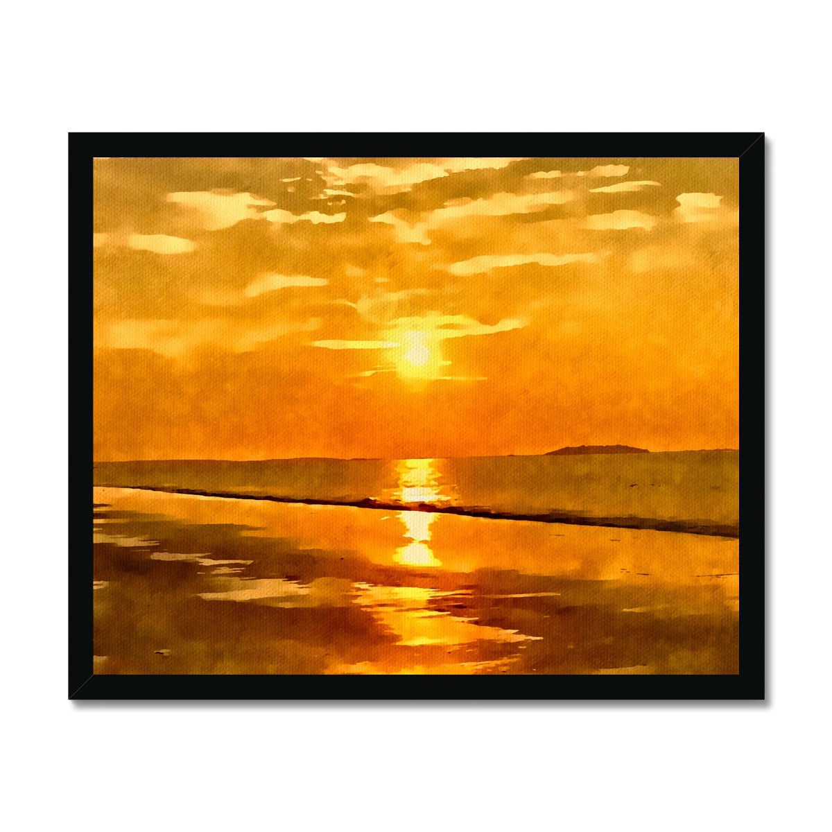 Burst of orange sunrise boston  Framed Print