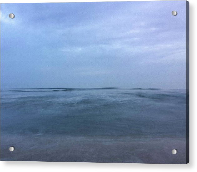 blues of the sea and sky acrylic print with posts by jacqueline mb designs 