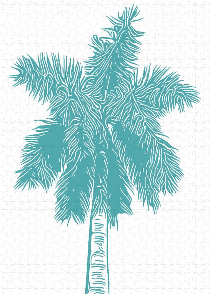 Florida Palm Tree Teal  - Puzzle