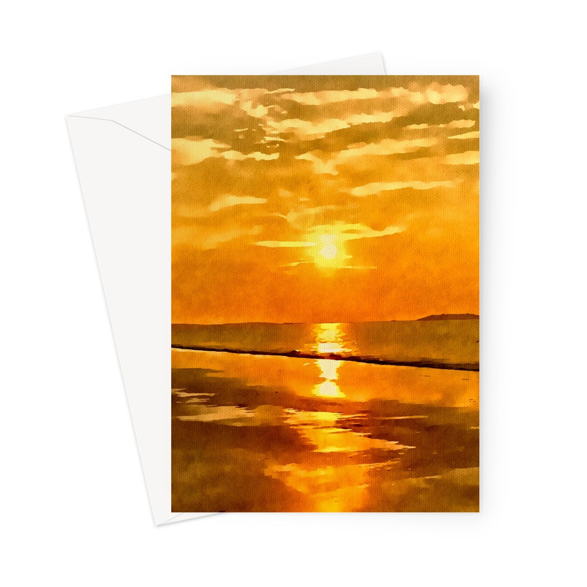 Burst of orange sunrise boston  Greeting Card