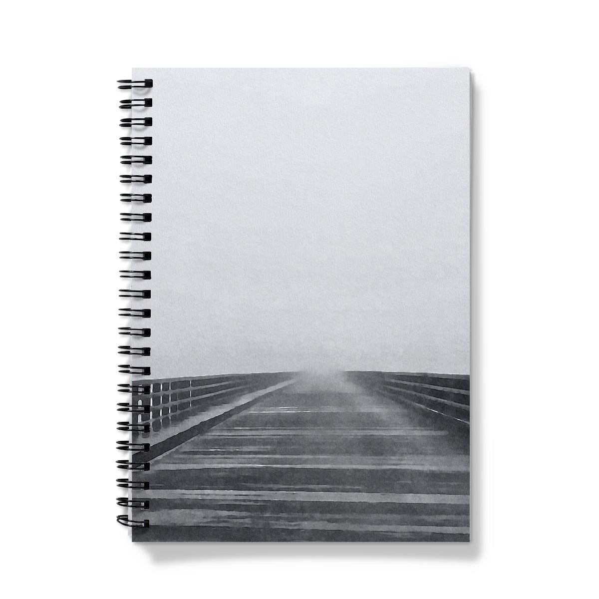 5x7 spiral bound notebook -mystical bridge - powder point bridge duxbury ma by jacqueline mb designs 
