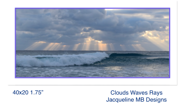 40x20 with a 1.75" Border Rag Photo Print of Clouds Waves Rays by Jacqueline MB Designs