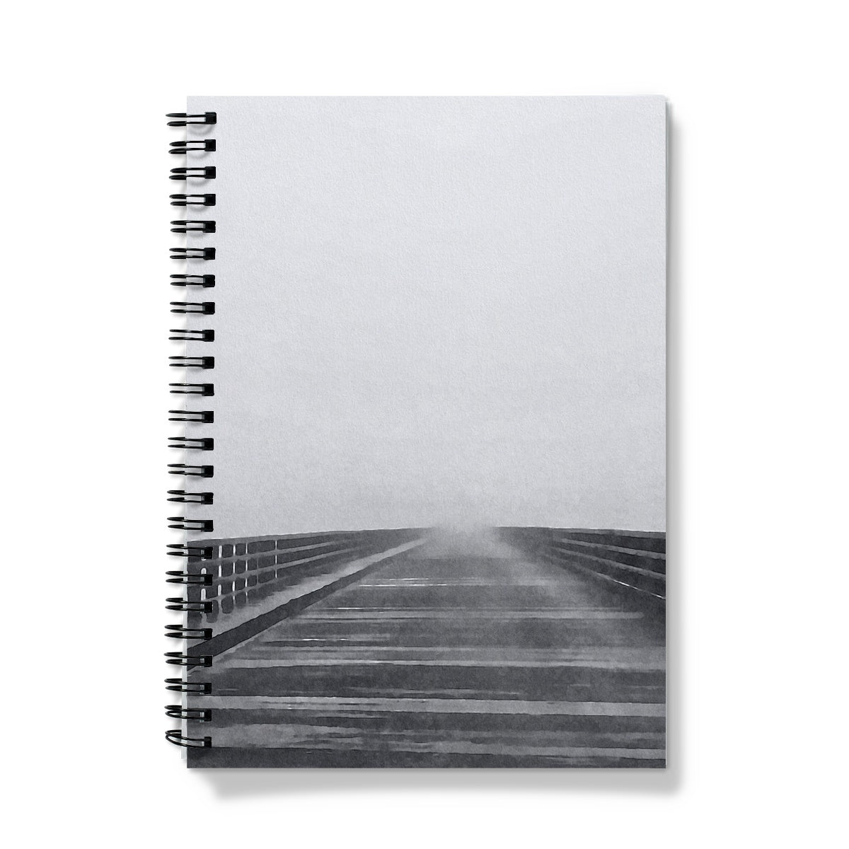 8x11 spiral bound notebook -mystical bridge - powder point bridge duxbury ma by jacqueline mb designs 