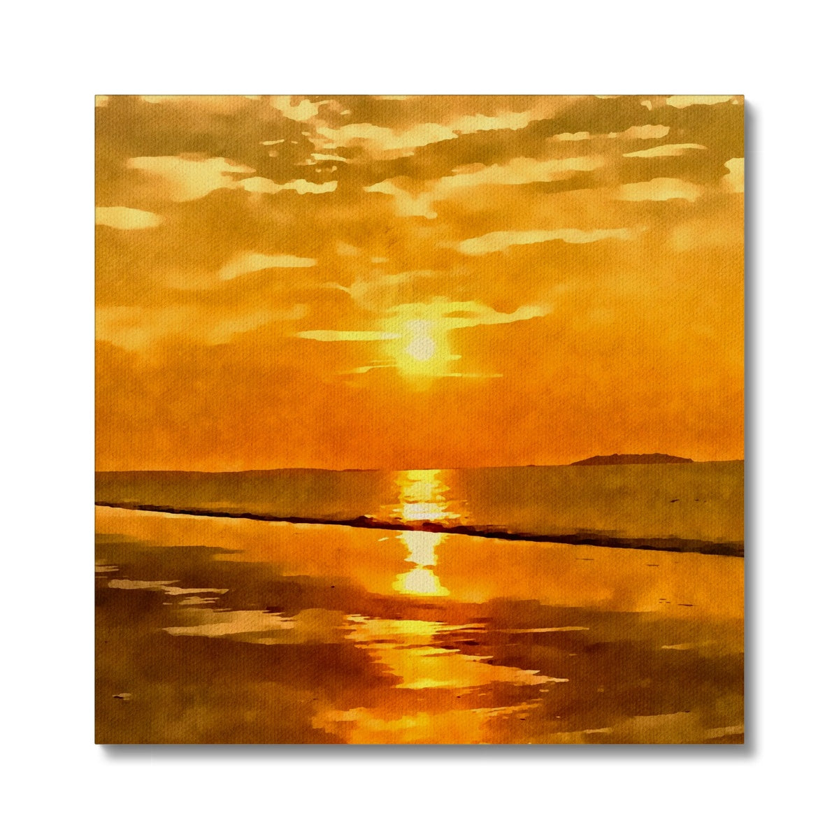 Burst of orange sunrise boston  Canvas