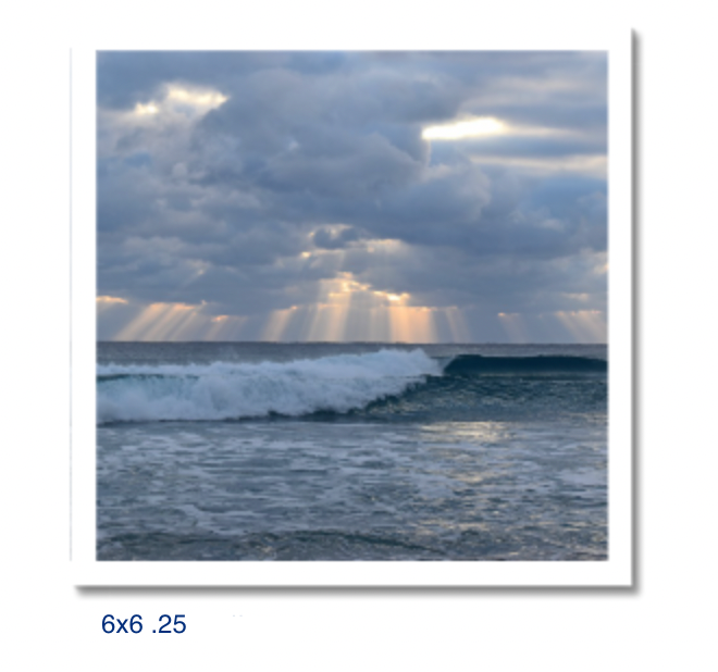 6x6 with a .25" Border Rag Photo Print of Clouds Waves Rays by Jacqueline MB Designs