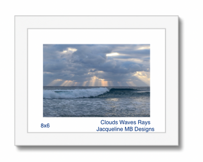 Clouds Waves Rays  Framed & Mounted Print