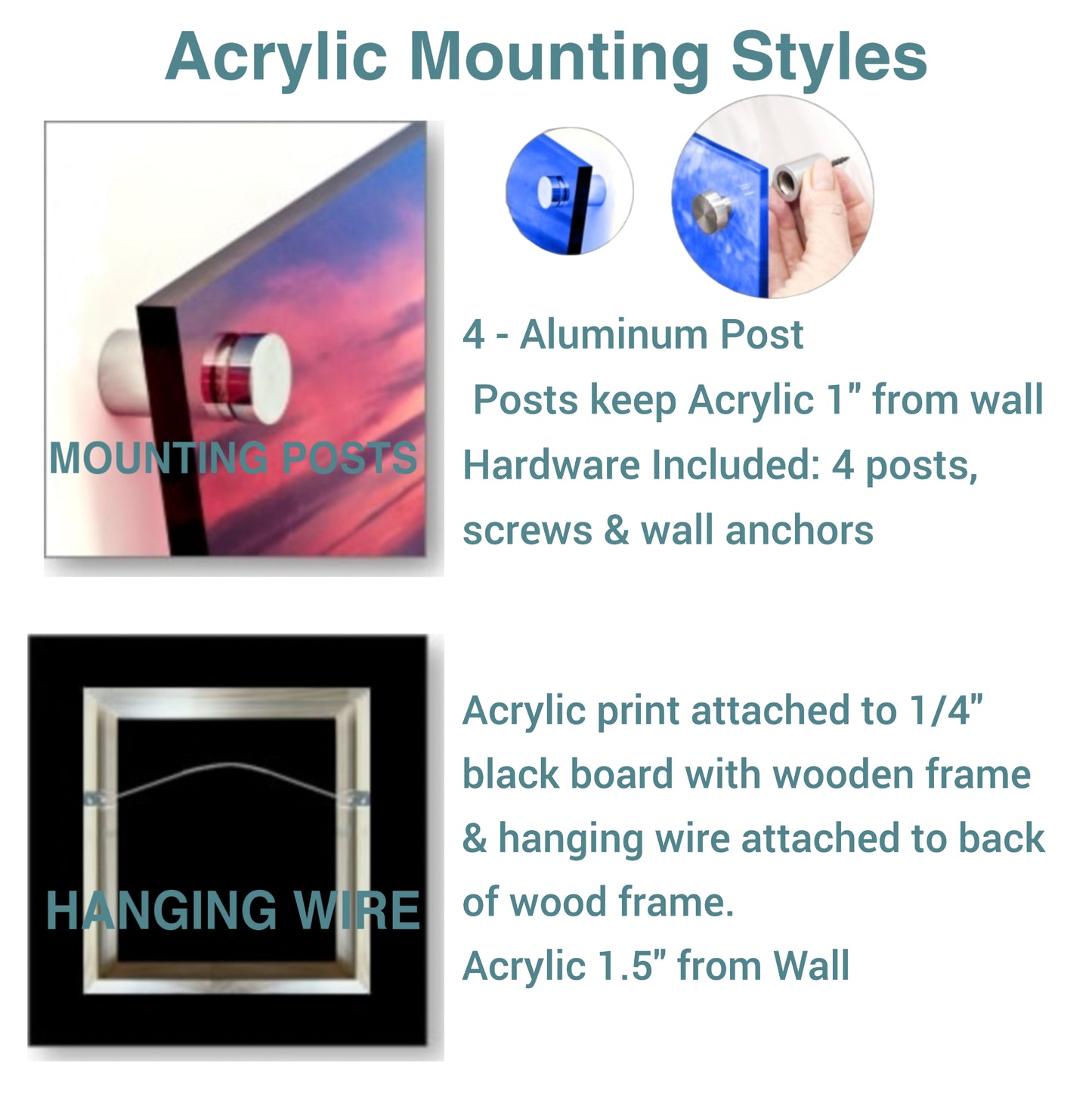 Acrylic Mounting styles Jacqueline mb designs 