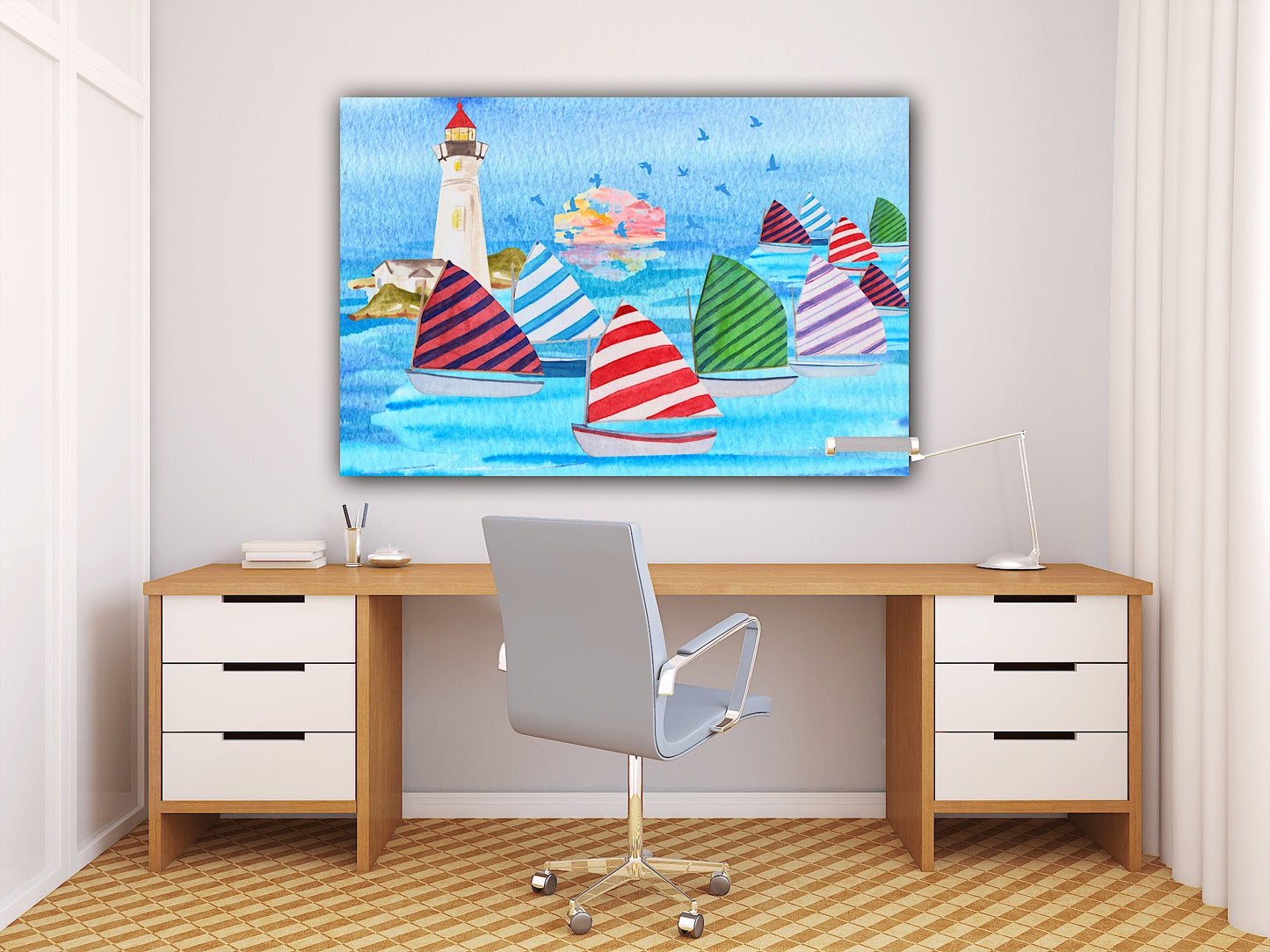 Rainbow Fleet canvas home office decor by Jacqueline mb designs