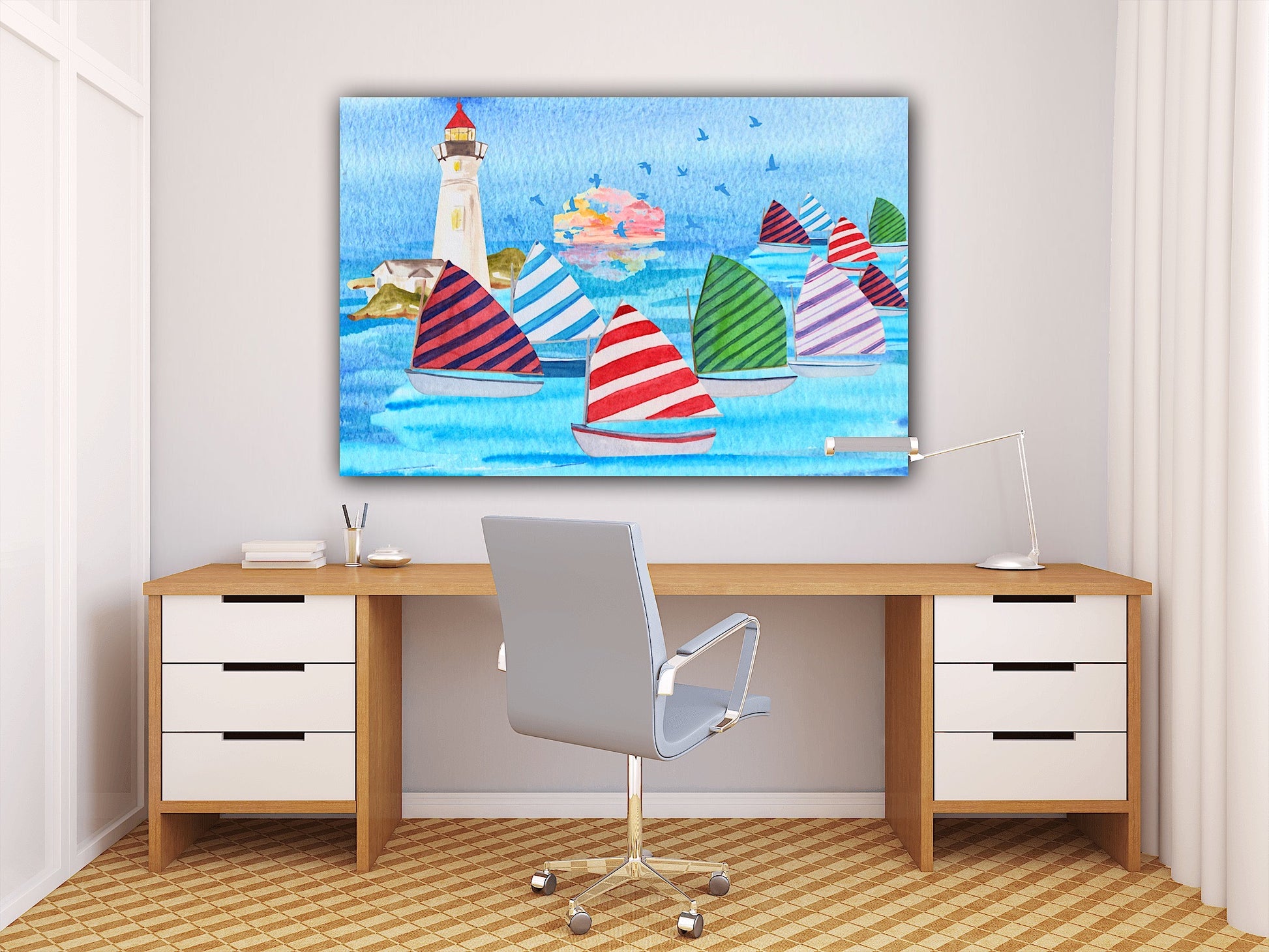 Rainbow Fleet canvas home office decor by Jacqueline mb designs