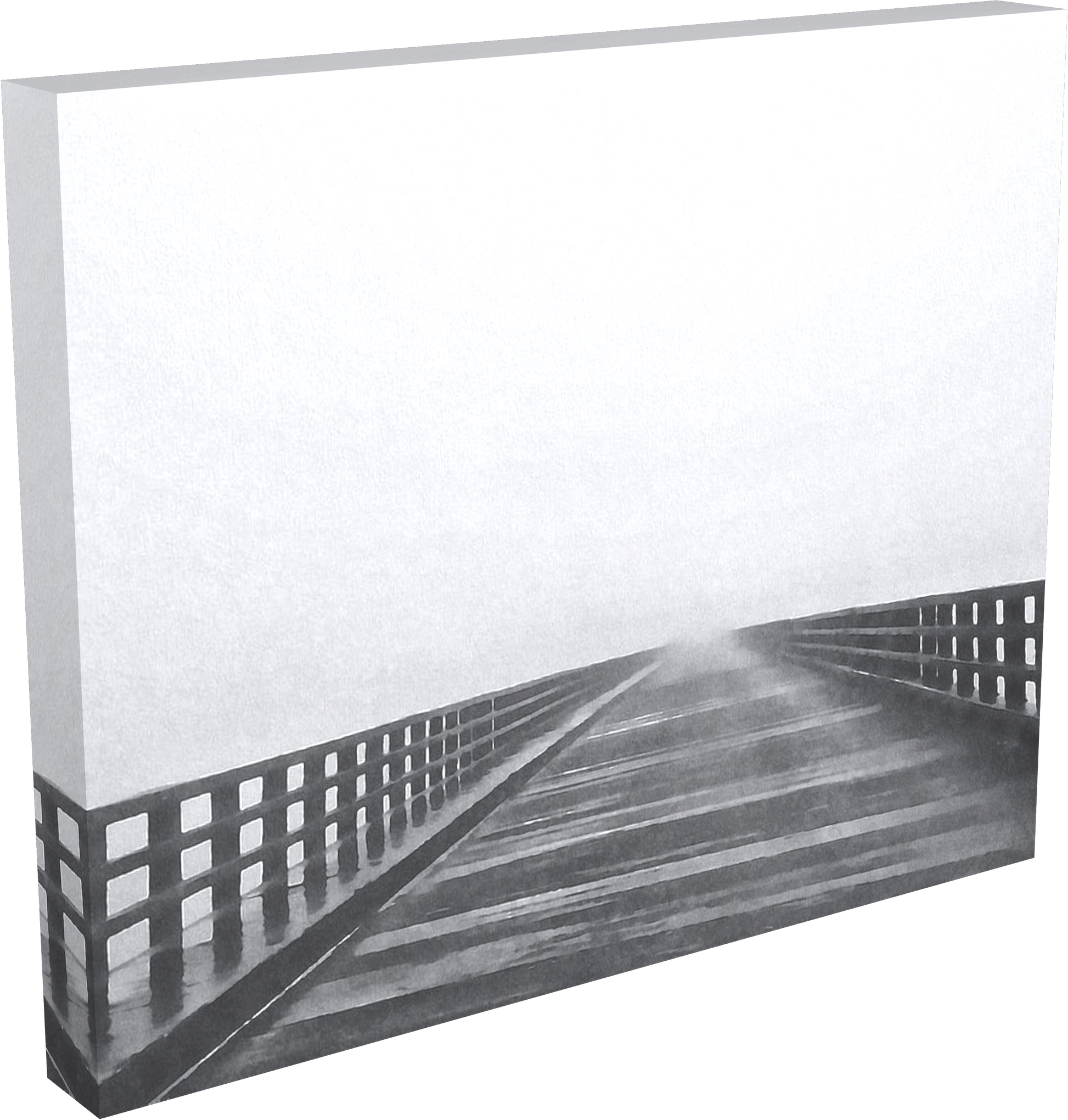 mystical foggy bridge da canvas L view by jacqueline mb designs 