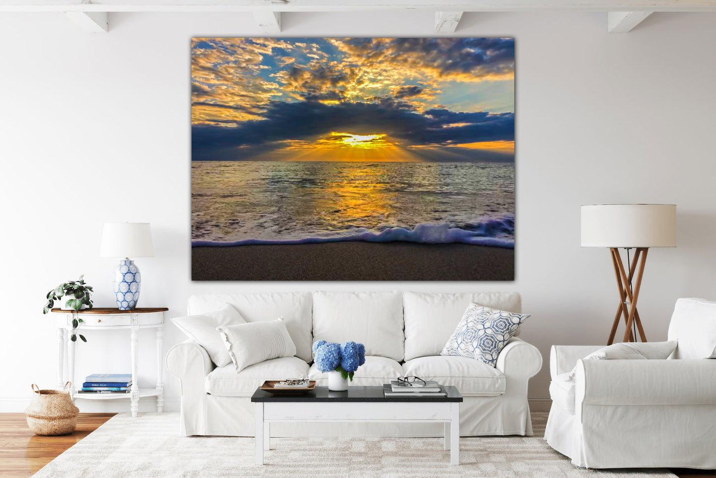 Sun Shinning Through the Clouds - Classic Metal Print