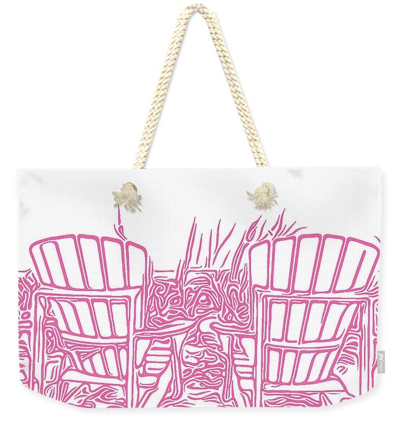 Adirondack Chairs with a View Painted Pink - Weekender Tote Bag