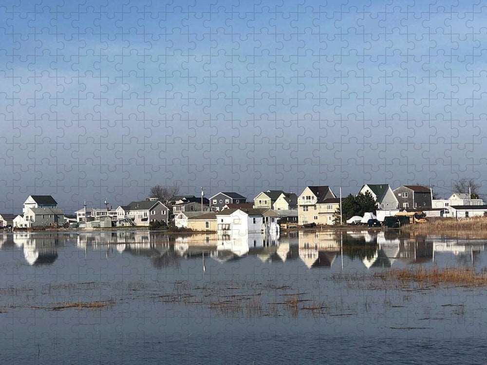 Beach Houses on Black Water River Seabrook NH   - Puzzle
