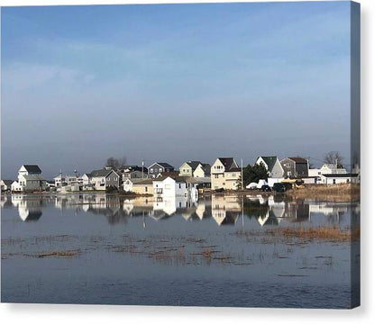 Beach Houses on Black Water River Seabrook NH  - Classic Canvas Print
