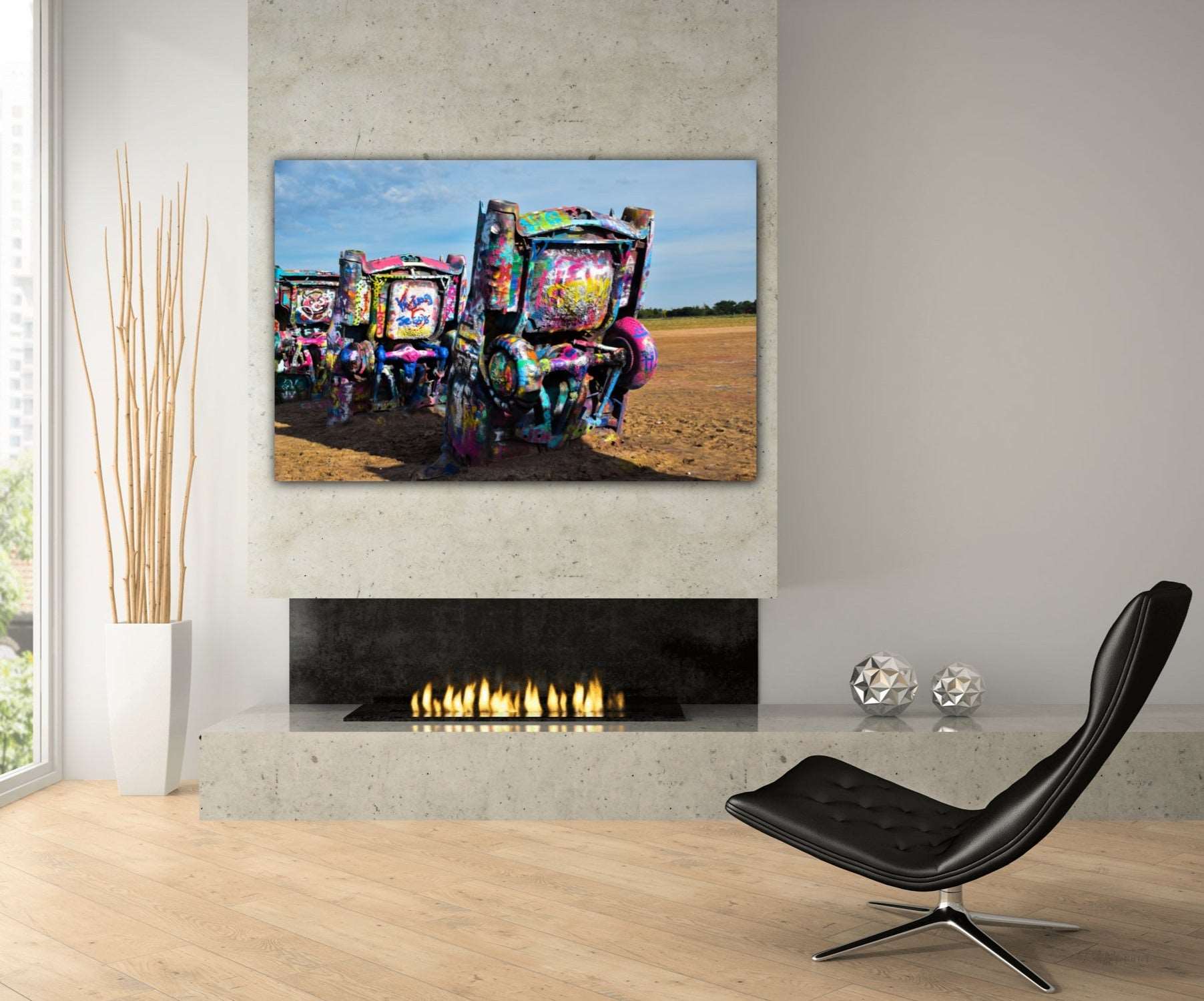 cadillac ranch acrylic print home decor by Jacqueline mb designs wall art 