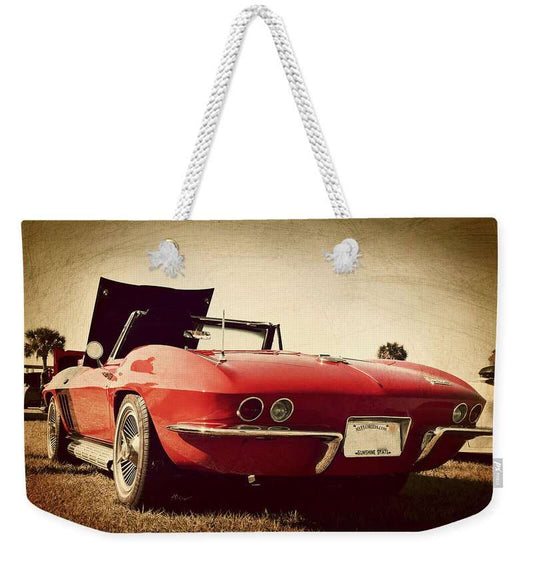 Classic Red Corvette Vintage Look  - Weekender Tote Bag