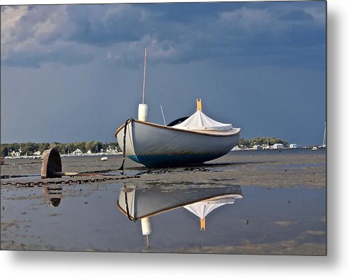 Classic Wooden Boat Reflection - Classic Metal Print