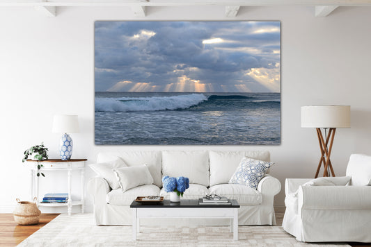 clouds rays waves 2 art print home family room decor by jacqueline mb designs 