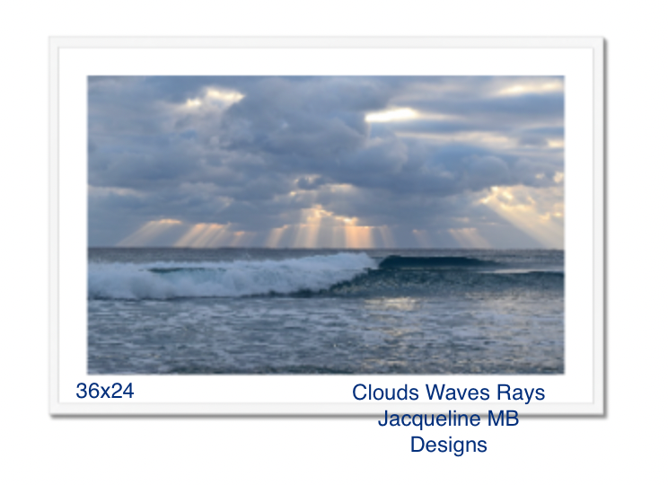 Clouds Waves Rays  Framed & Mounted Print