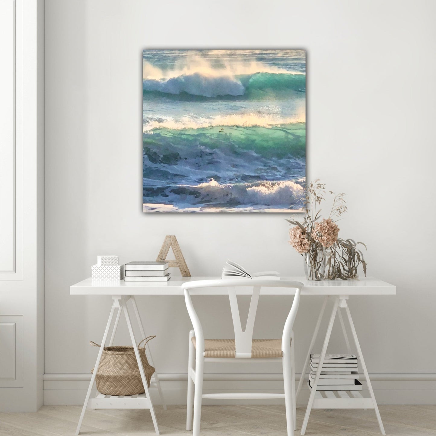 emerald fog canvas print home office decor by Jacqueline mb designs 