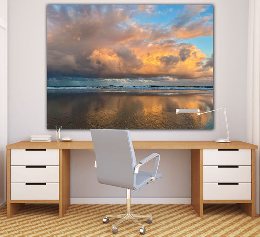Florida beach sunset metal print for office by Jacqueline MB Designs 
