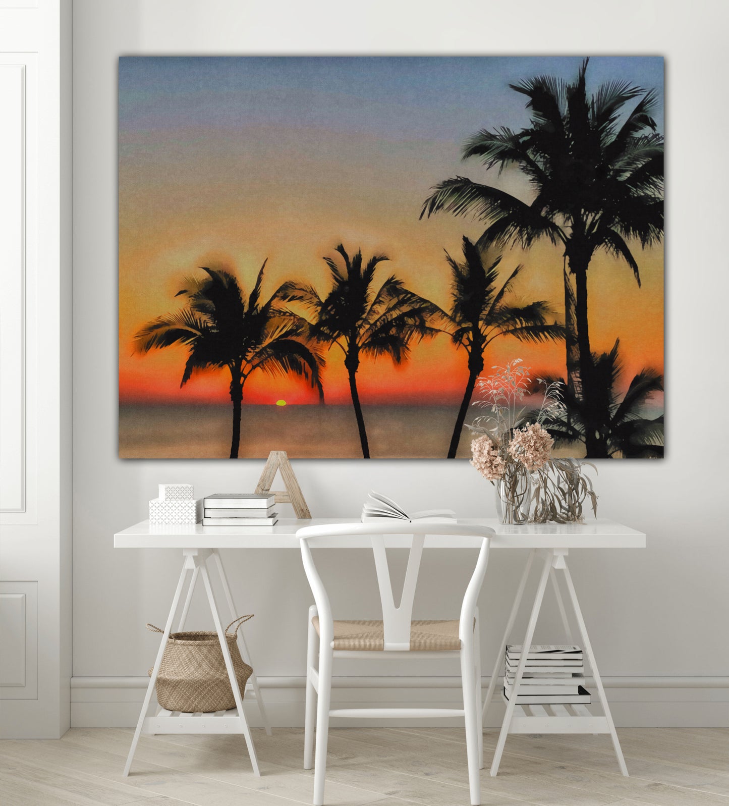 good morning tropical sunrise wood print by jacqueline mb designs 