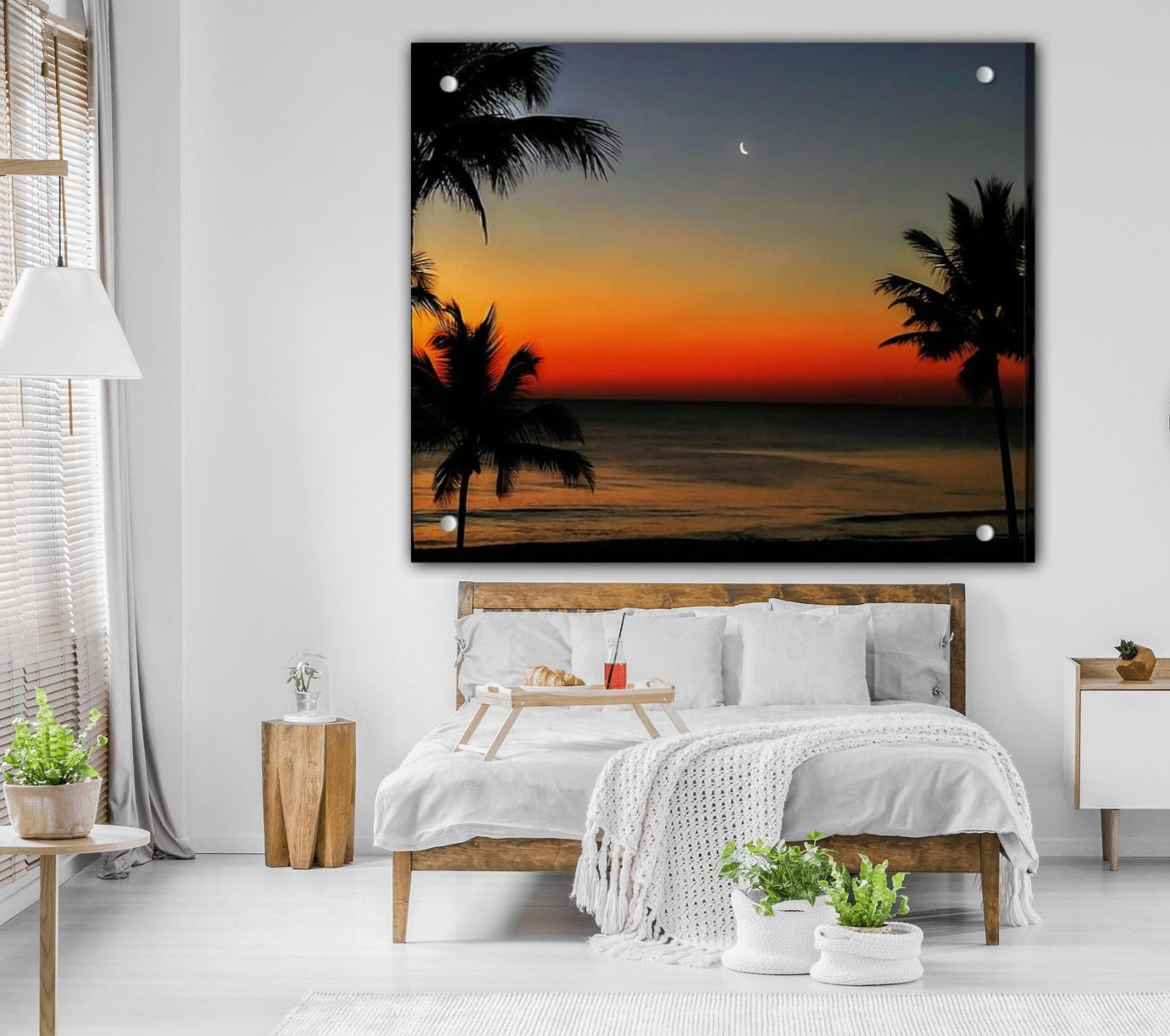 good night tropical moon acrylic print bedroom decor by jacqueline mb designs 