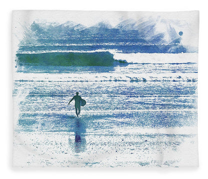 Heading out to surf Plush Fleece Blanket 50" x 60"