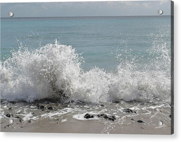 high five from the sea acrylic print with posts by jacqueline mb designs 