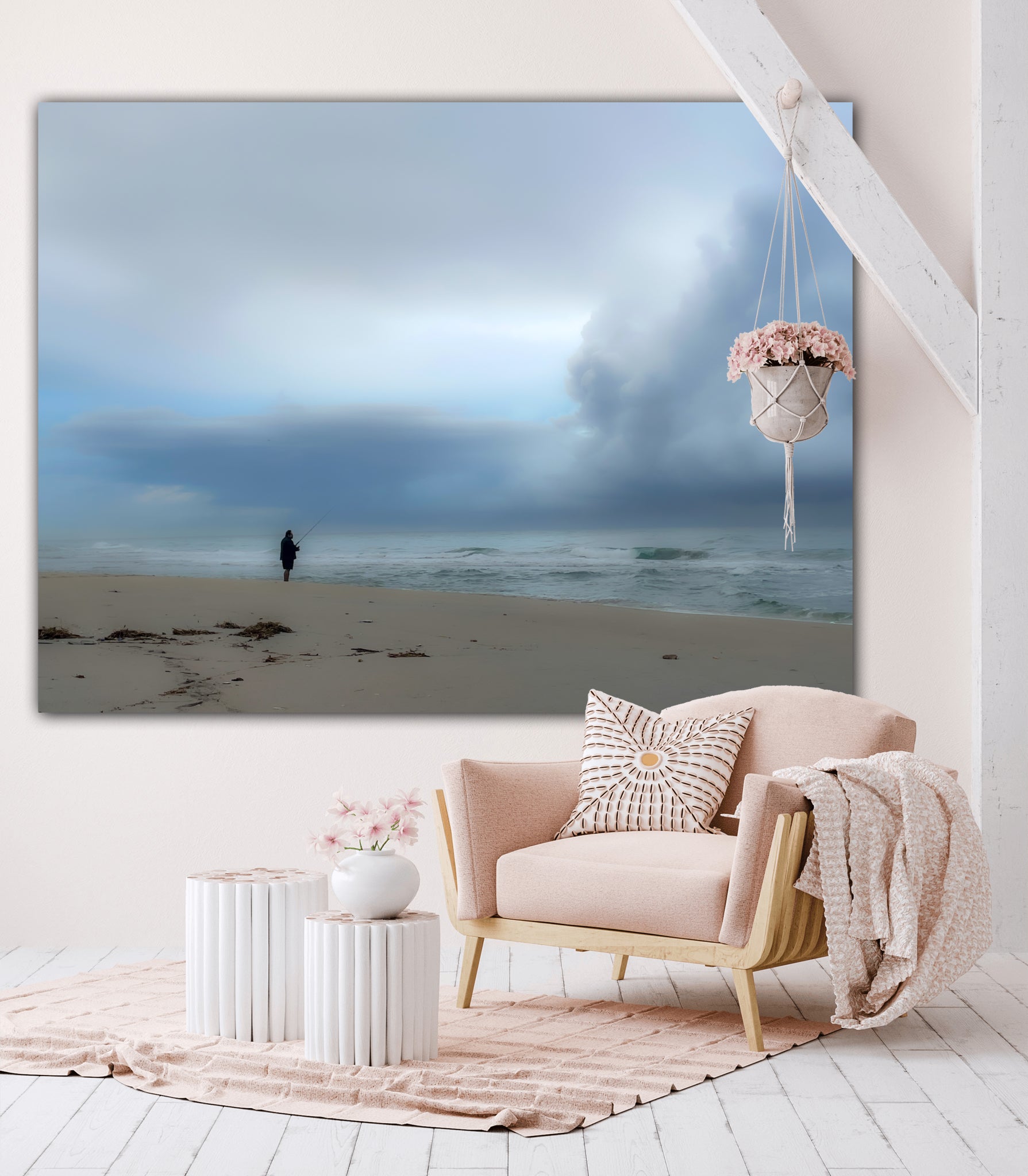 morning fishing canvas print