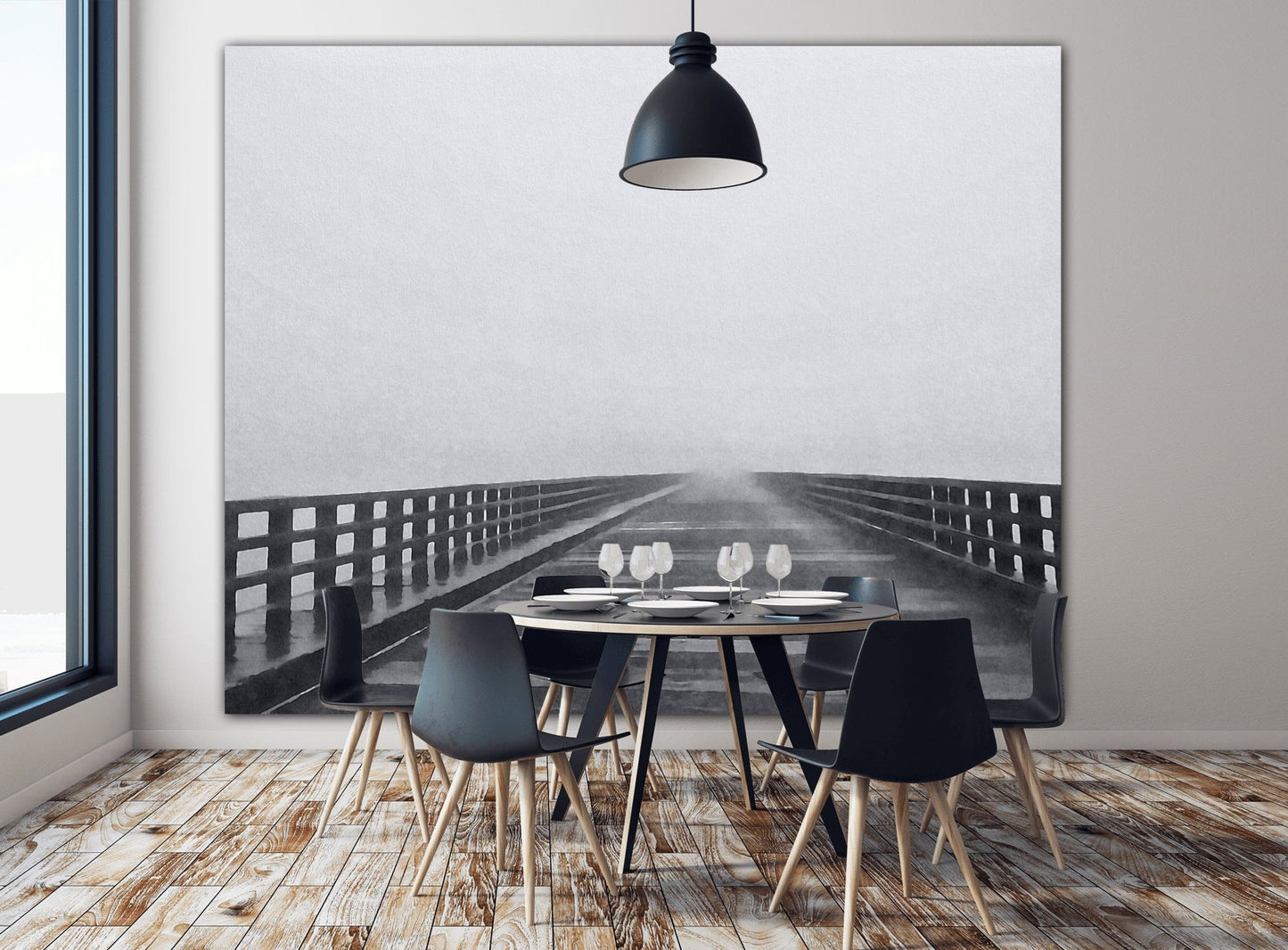 mystical foggy bridge acrylic print home decor by jacqueline mb designs 
