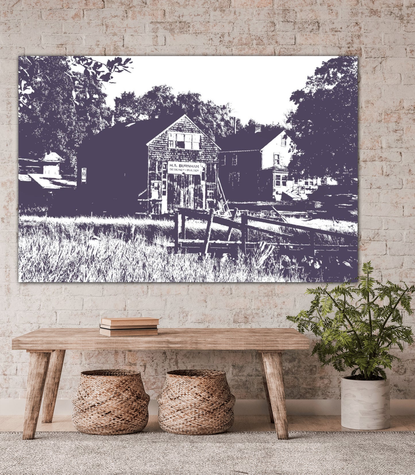 New England Working Boathouse - Classic Canvas Print