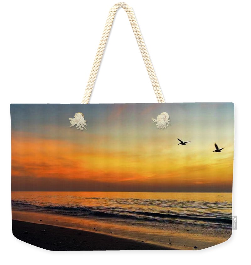 Pelican Sunrise Flight  - Weekender Tote Bag