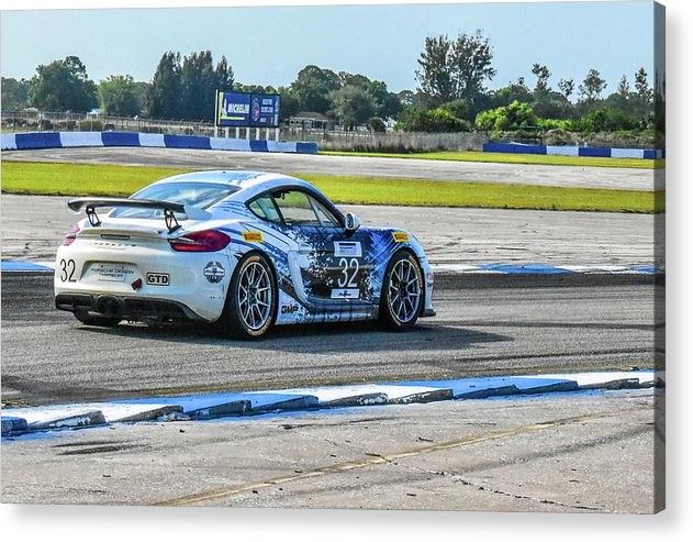 porsche gt4 sebring track day acrylic print by jacqueline mb designs