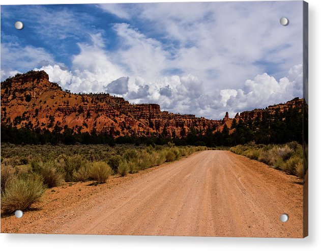 road to bryce canyon acrylic print with posts by jacqueline mb designs 