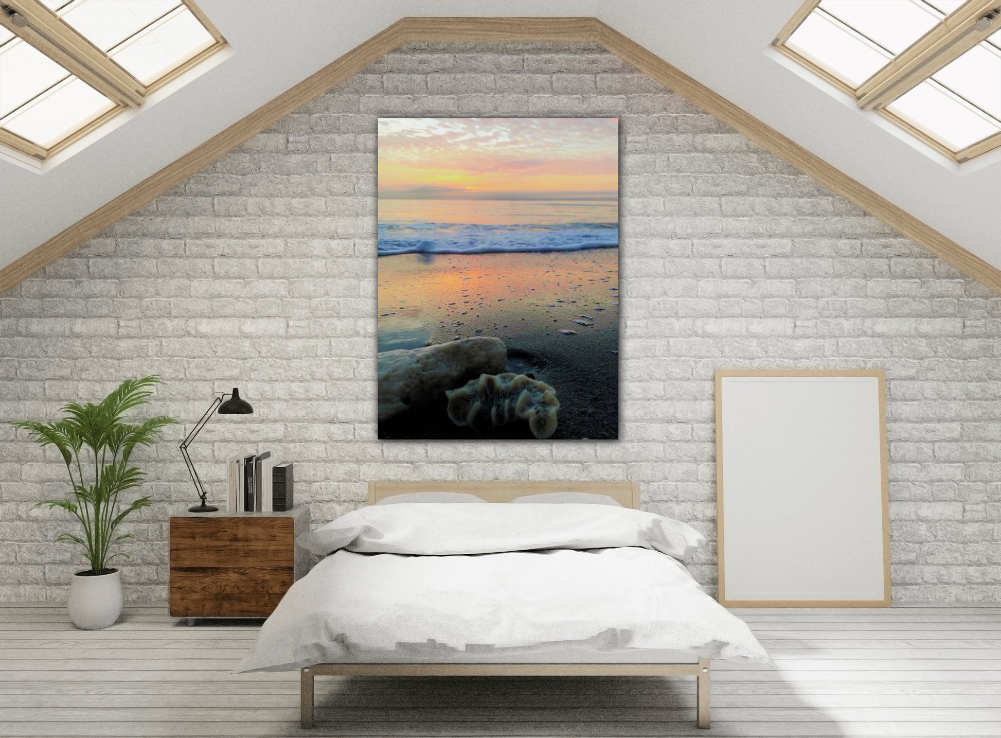 ruffles on beach canvas print bedroom wall decor by jacqueline mb designs 
