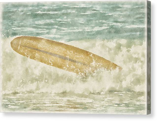 runaway surfboard canvas print by Jacqueline MB Designs
